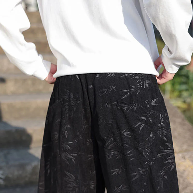 Pantaloni da uomo casual in cotone con tasche, ricamati con Buddha Stones - Image 10