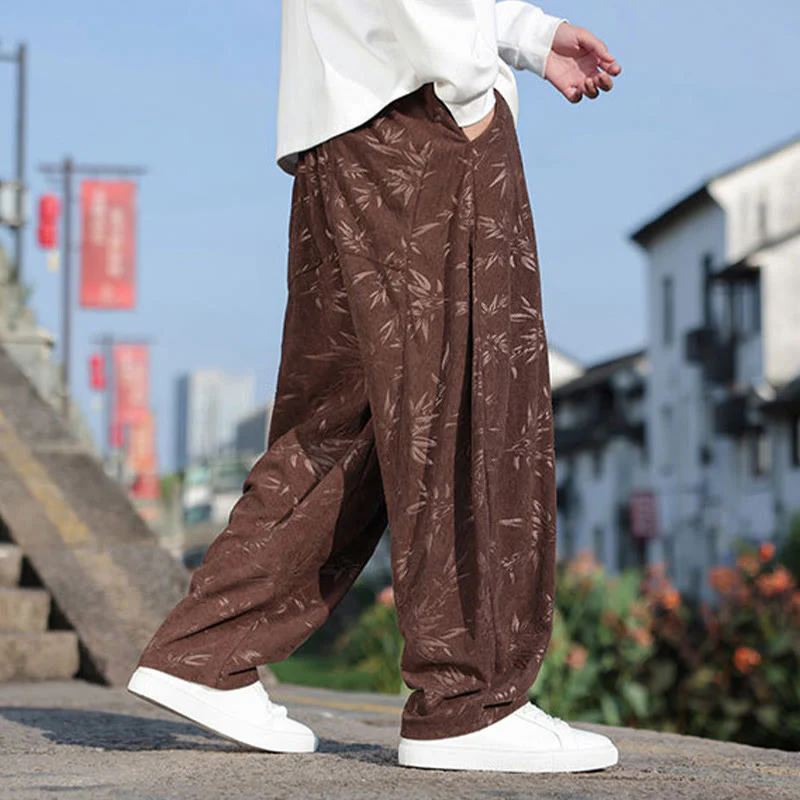 Pantaloni da uomo casual in cotone con tasche, ricamati con Buddha Stones - Image 14