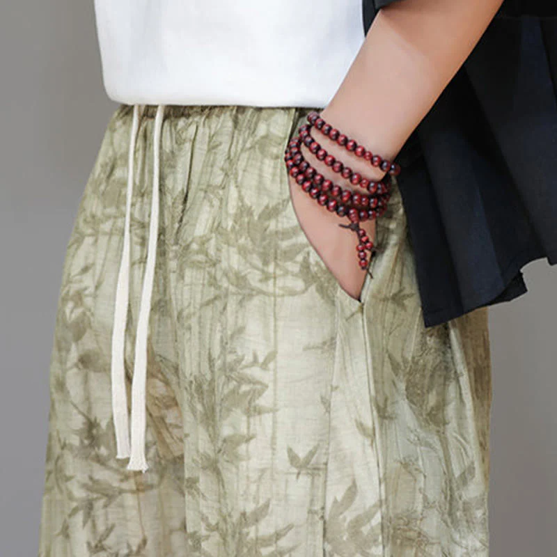 Pantaloni da uomo con coulisse e bottone alla caviglia in bambù Buddha Stones con tasche - Image 10