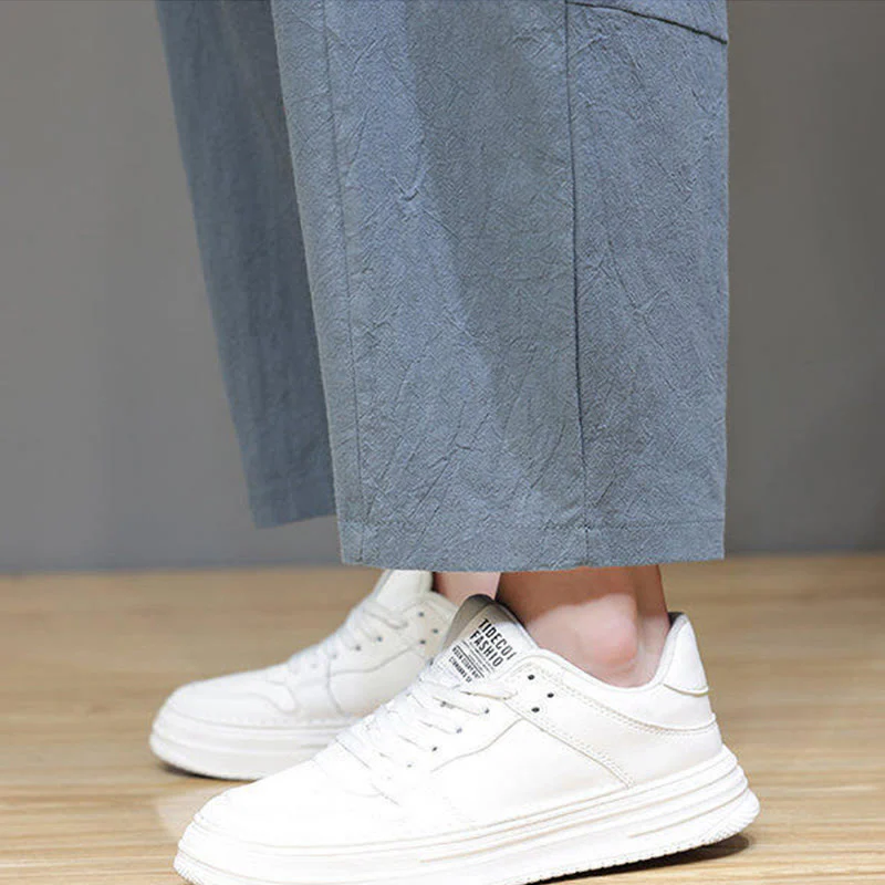 Pantaloni da uomo in cotone con elastico in vita, gamba larga, con coulisse, modello Buddha Stones, casual, tinta unita, cavallo basso, tasche - Image 14