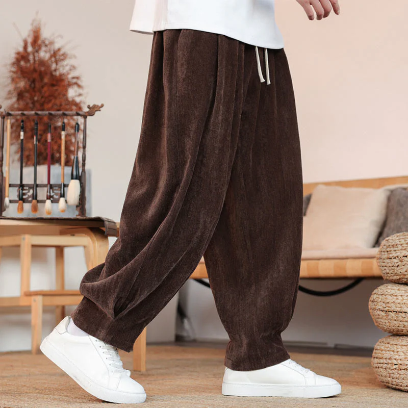 Pantaloni da uomo in cotone con tasche, casual, tinta unita e design semplice, con Buddha Stones - Image 7