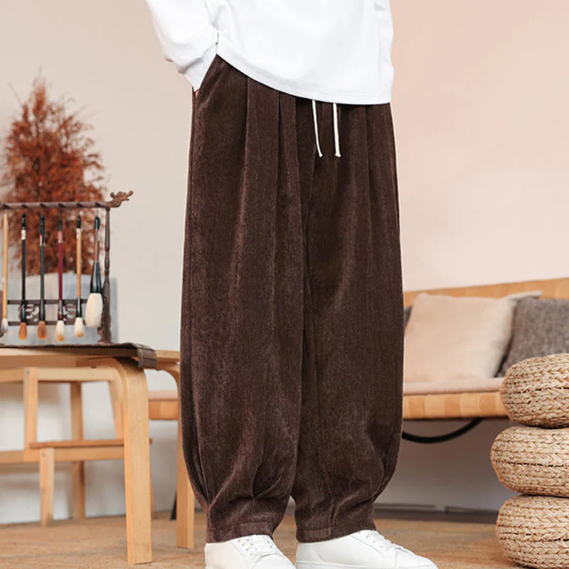 Pantaloni da uomo in cotone con tasche, casual, tinta unita e design semplice, con Buddha Stones - Image 8
