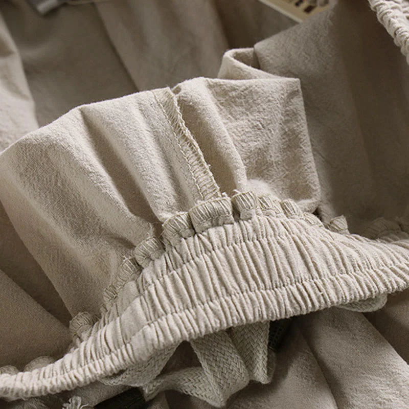 Pantaloni da uomo in cotone e lino con coulisse, alla caviglia, affusolati, con tasche, modello Buddha Stones - Image 11