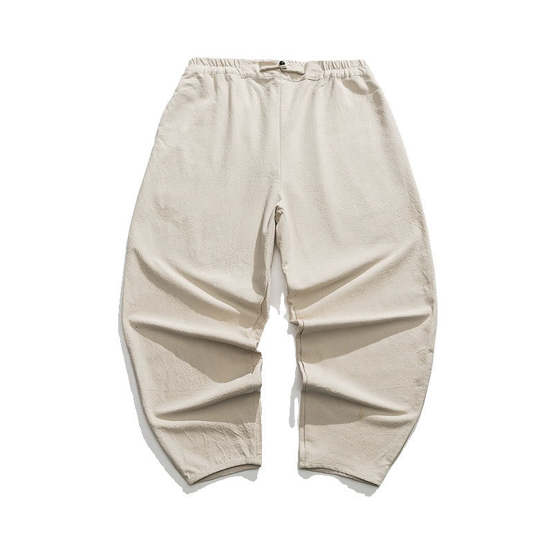 Pantaloni da uomo in cotone e lino con tasche, modello Buddha Stones Summer Plain One Chinese Frog-Botton, gamba dritta - Image 17