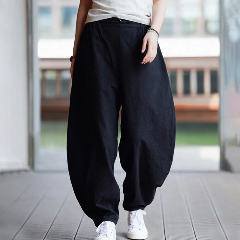 Pantaloni da uomo in cotone e lino con tasche, modello Buddha Stones Summer Plain One Chinese Frog-Botton, gamba dritta - Image 27