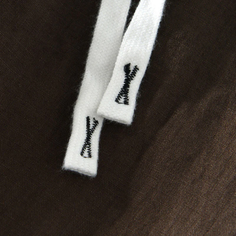 Pantaloni da uomo in lino alla caviglia con coulisse e elastico in vita, modello Buddha Stones Fall Solid, con tasche - Image 15