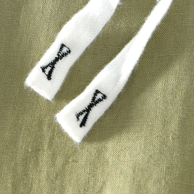 Pantaloni da uomo in lino alla caviglia con coulisse e elastico in vita, modello Buddha Stones Fall Solid, con tasche - Image 23