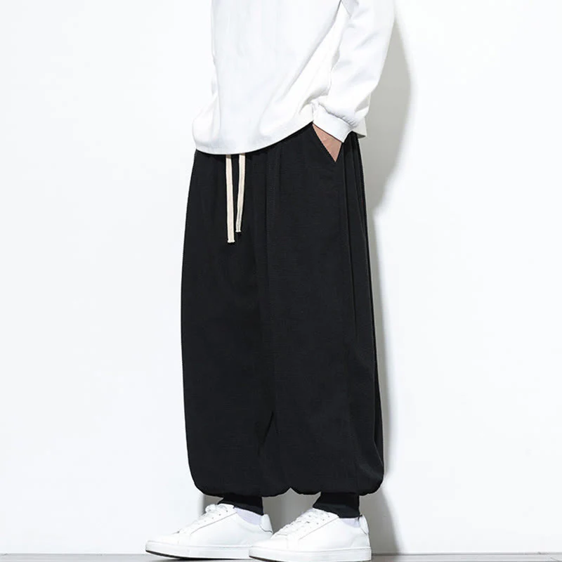 Pantaloni da uomo in velluto a coste di cotone con coulisse, modello semplice, modello Buddha Stones Fall Plain con tasche - Image 23