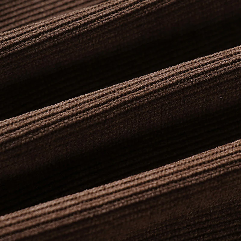 Pantaloni da uomo in velluto a coste di cotone con elastico in vita, gamba larga, tasche e bottoni invernali con cerniera Buddha Stones - Image 10