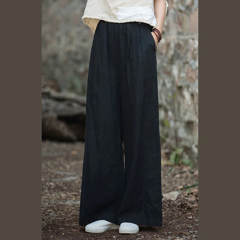 Pantaloni da yoga casual da donna con tasche e gamba larga retrò Buddha Stones - Image 23