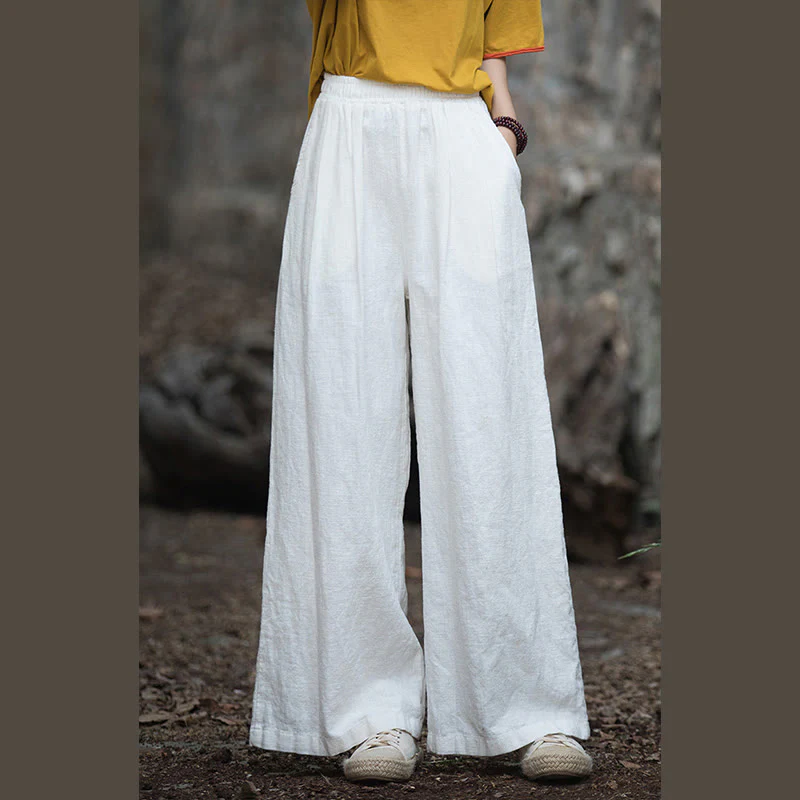 Pantaloni da yoga casual da donna con tasche e gamba larga retrò Buddha Stones - Image 8