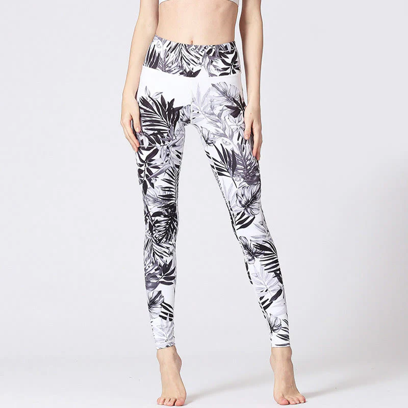 Pantaloni da yoga con stampa Buddha Stones Lines Weeds Sakura Flowers Black Tree, sportivi, fitness, yoga, leggings, pantaloni da yoga da donna - Image 36