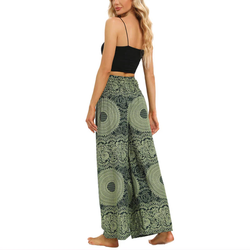 Pantaloni da yoga da donna con lacci Boho e gamba larga Buddha Stones - Image 13