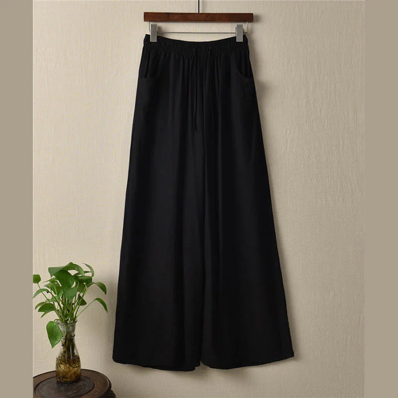 Pantaloni da yoga da donna con tasche e gamba larga, modello Buddha Stones, tinta unita - Image 30