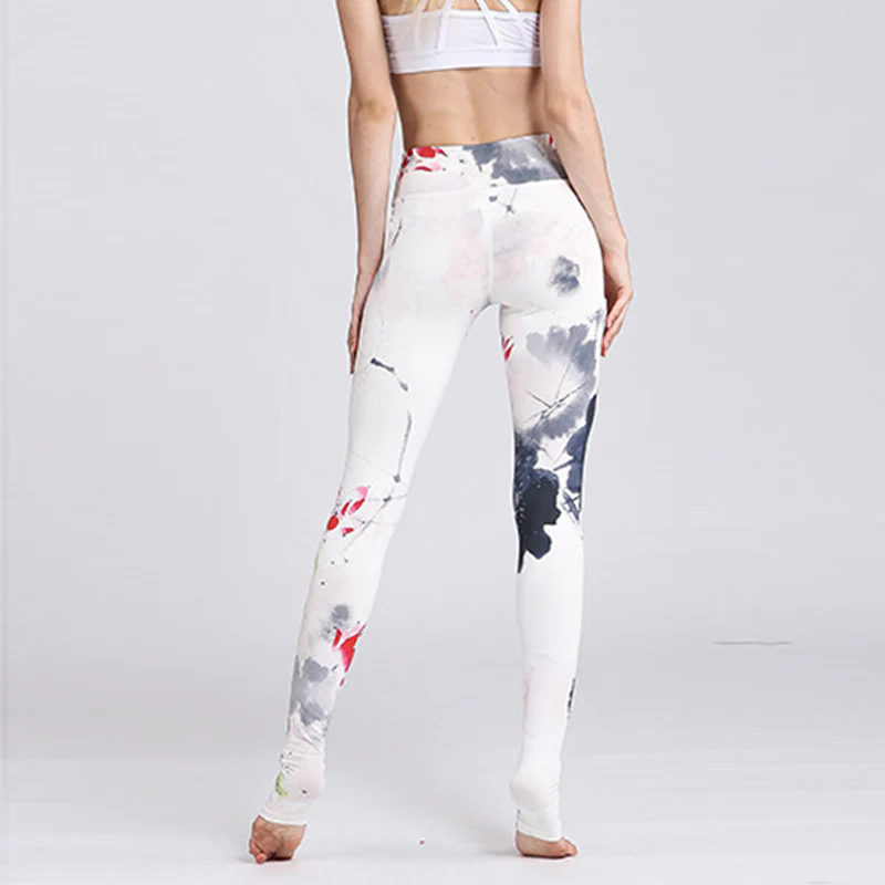 Pantaloni da yoga sportivi da donna con stampa di fiori di loto Buddha Stones - Image 30