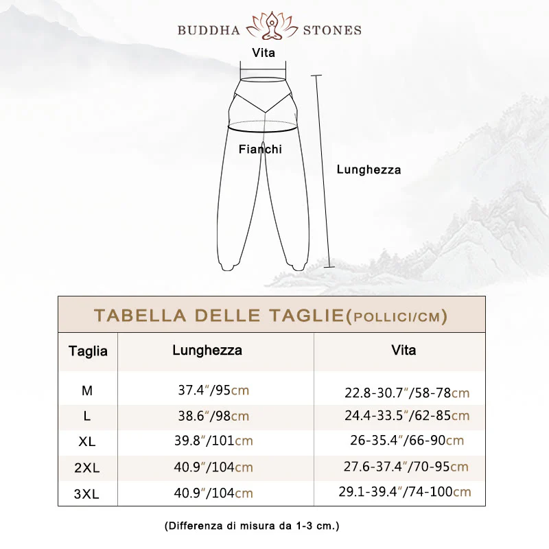Pantaloni harem a vita alta con tasche, in modal tinta unita, per yoga e danza, Buddha Stones - Image 6
