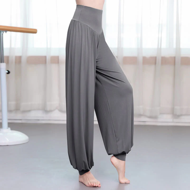 Pantaloni harem da danza yoga in modal tinta unita Buddha Stones - Image 14