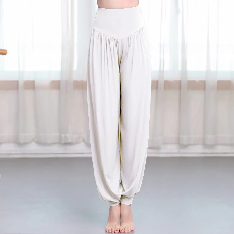 Pantaloni harem da danza yoga in modal tinta unita Buddha Stones - Image 18