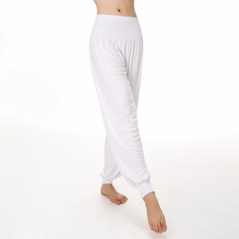 Pantaloni harem da danza yoga in modal tinta unita Buddha Stones - Image 19