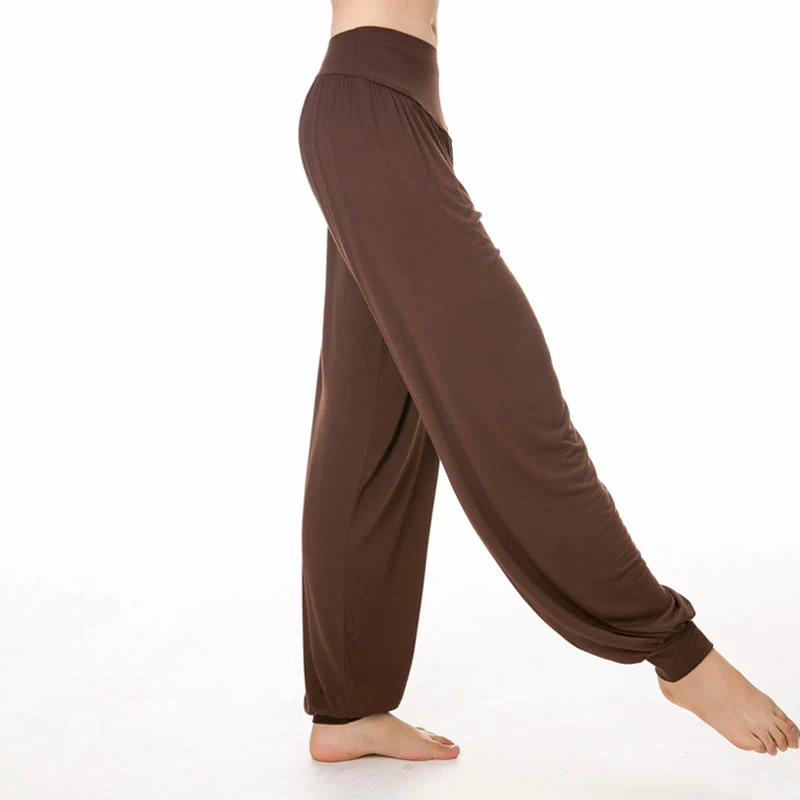 Pantaloni harem da danza yoga in modal tinta unita Buddha Stones - Image 22