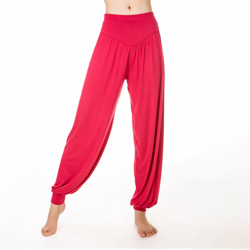 Pantaloni harem da danza yoga in modal tinta unita Buddha Stones - Image 23