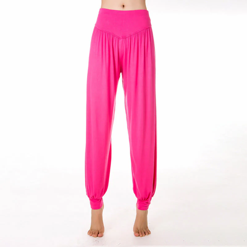 Pantaloni harem da danza yoga in modal tinta unita Buddha Stones - Image 24
