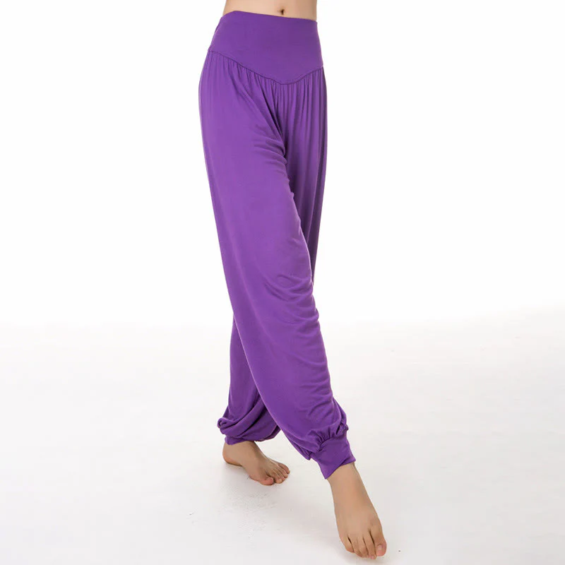 Pantaloni harem da danza yoga in modal tinta unita Buddha Stones - Image 25