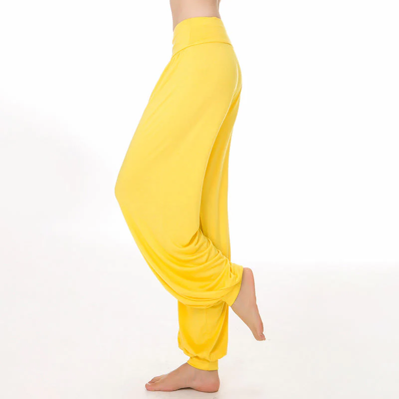 Pantaloni harem da danza yoga in modal tinta unita Buddha Stones - Image 29