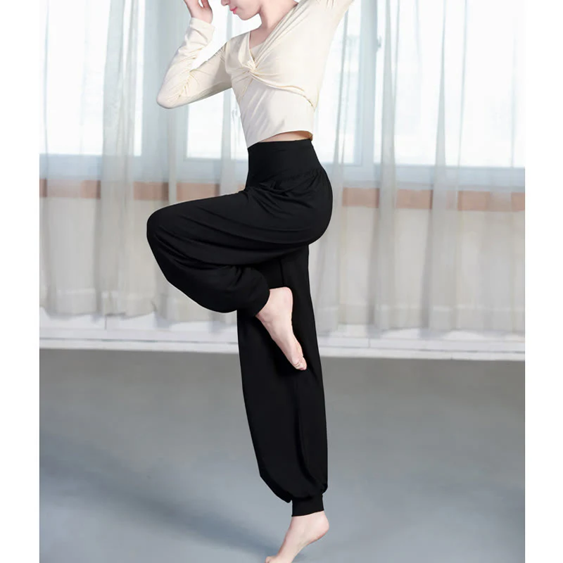 Pantaloni harem da danza yoga in modal tinta unita Buddha Stones - Image 3