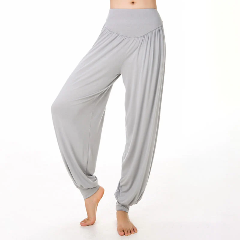 Pantaloni harem da danza yoga in modal tinta unita Buddha Stones - Image 9