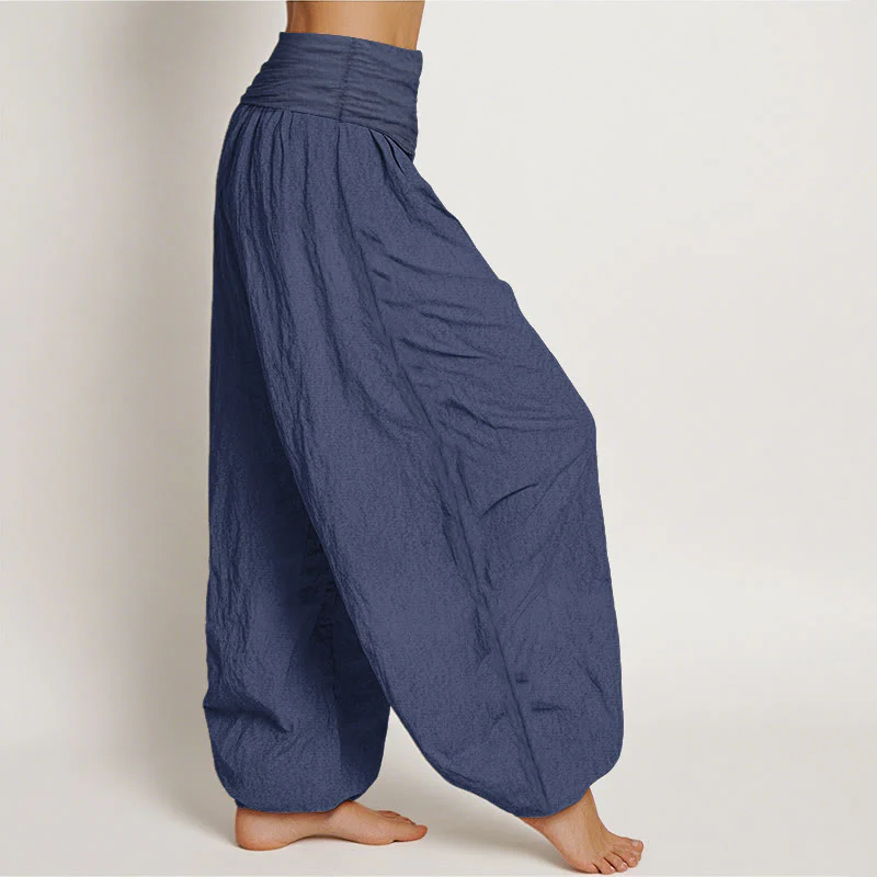 Pantaloni harem da donna con elastico in vita, in puro Buddha Stones , con motivo a farfalla e mano di Hamsa, motivo a pesce koi - Image 11