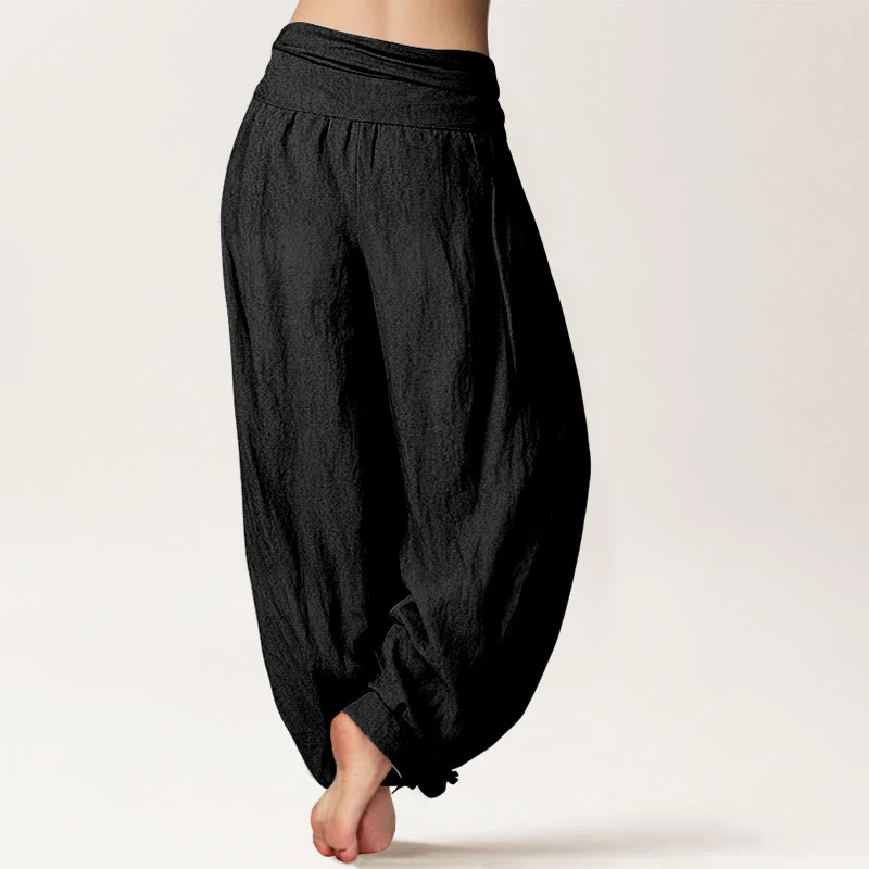 Pantaloni harem da donna con elastico in vita, in puro Buddha Stones , con motivo a farfalla e mano di Hamsa, motivo a pesce koi - Image 7