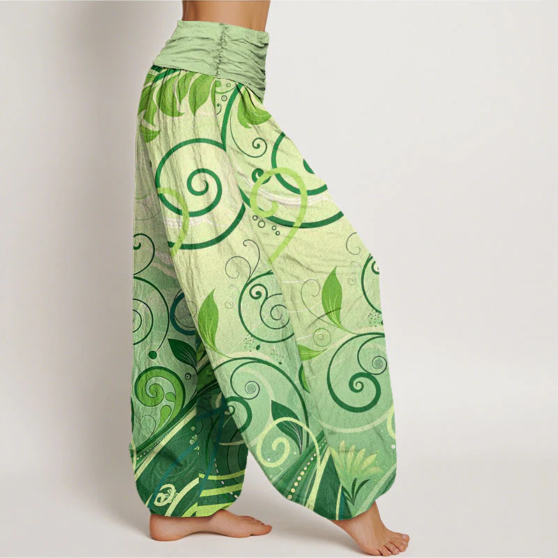 Pantaloni harem da donna con motivo floreale in cotone casual Buddha Stones - Image 3