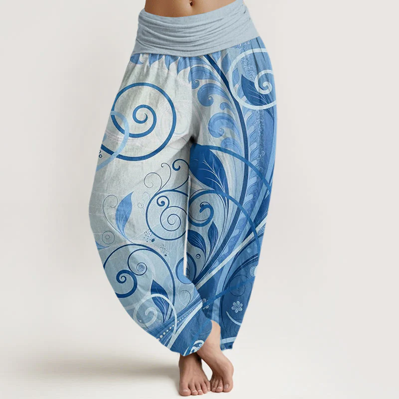 Pantaloni harem da donna con motivo floreale in cotone casual Buddha Stones - Image 5