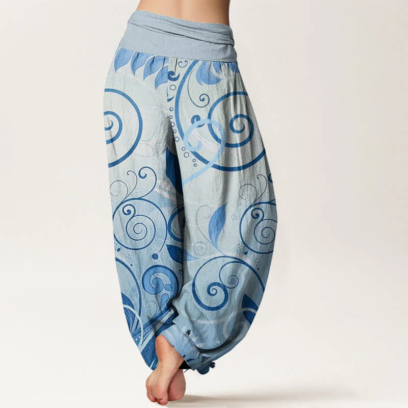 Pantaloni harem da donna con motivo floreale in cotone casual Buddha Stones - Image 6