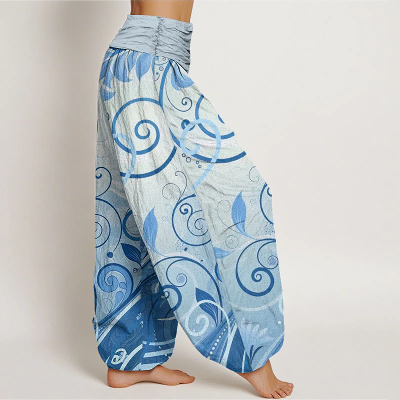 Pantaloni harem da donna con motivo floreale in cotone casual Buddha Stones - Image 7