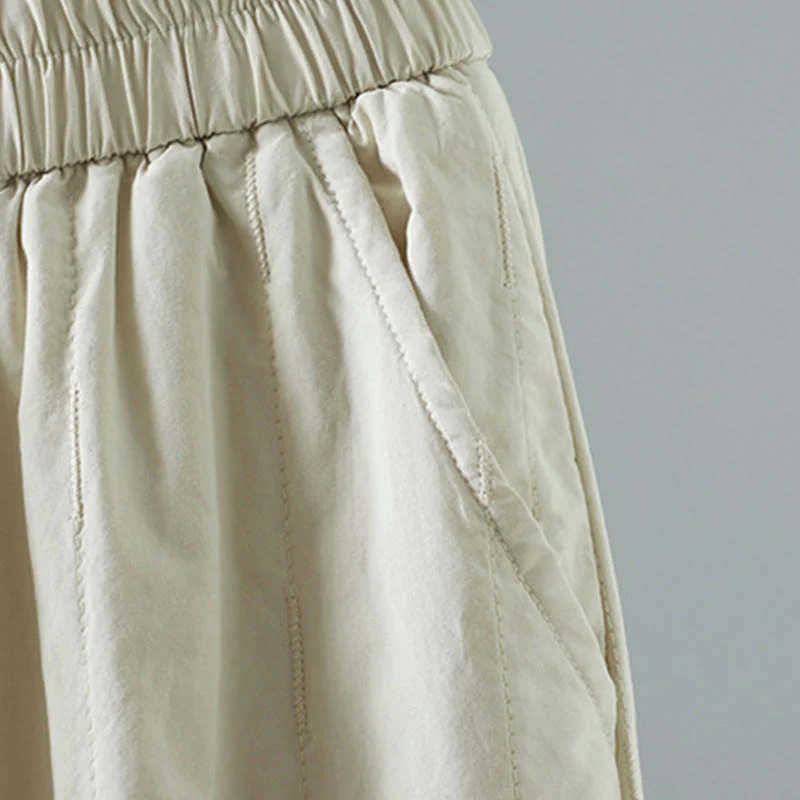 Pantaloni harem da donna in cotone con tasche, linee dritte e strisce, Buddha Stones - Image 18