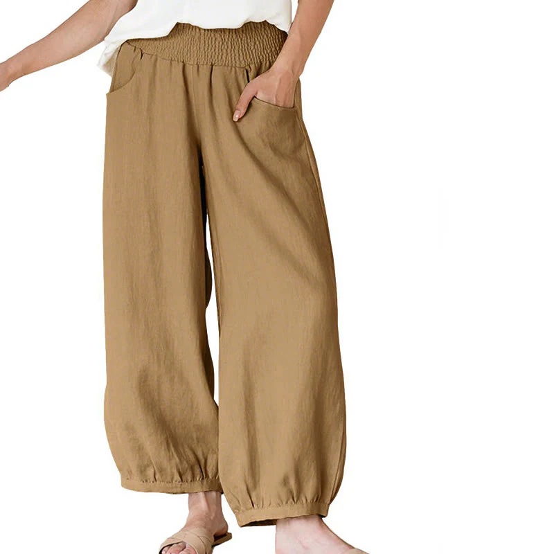 Pantaloni harem da donna con tasche, tinta unita , Buddha Stones - Image 11