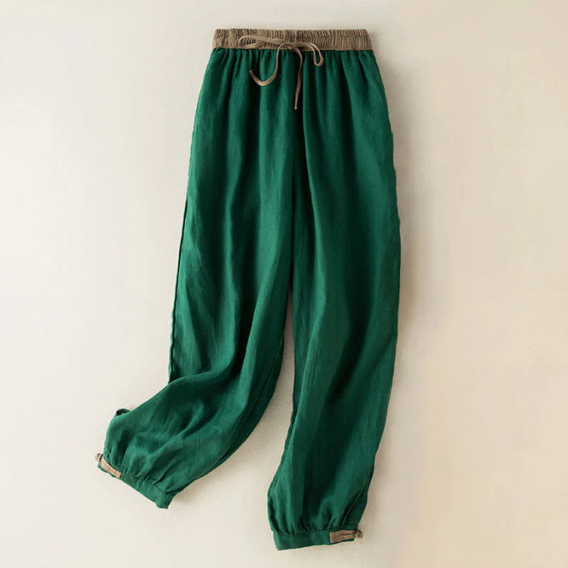 Pantaloni harem da donna in cotone con coulisse e tasche Buddha Stones - Image 11