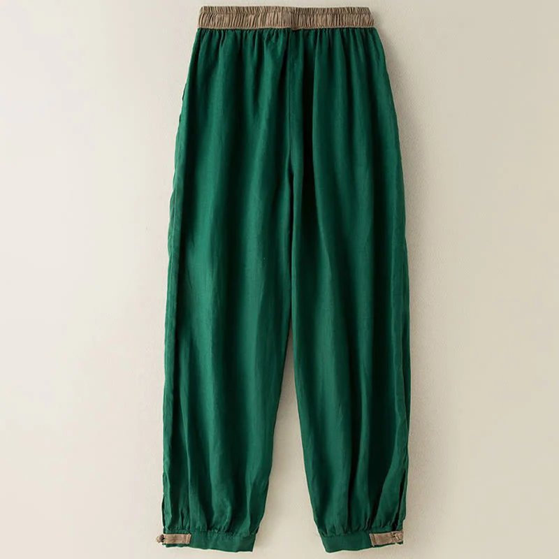 Pantaloni harem da donna in cotone con coulisse e tasche Buddha Stones - Image 12