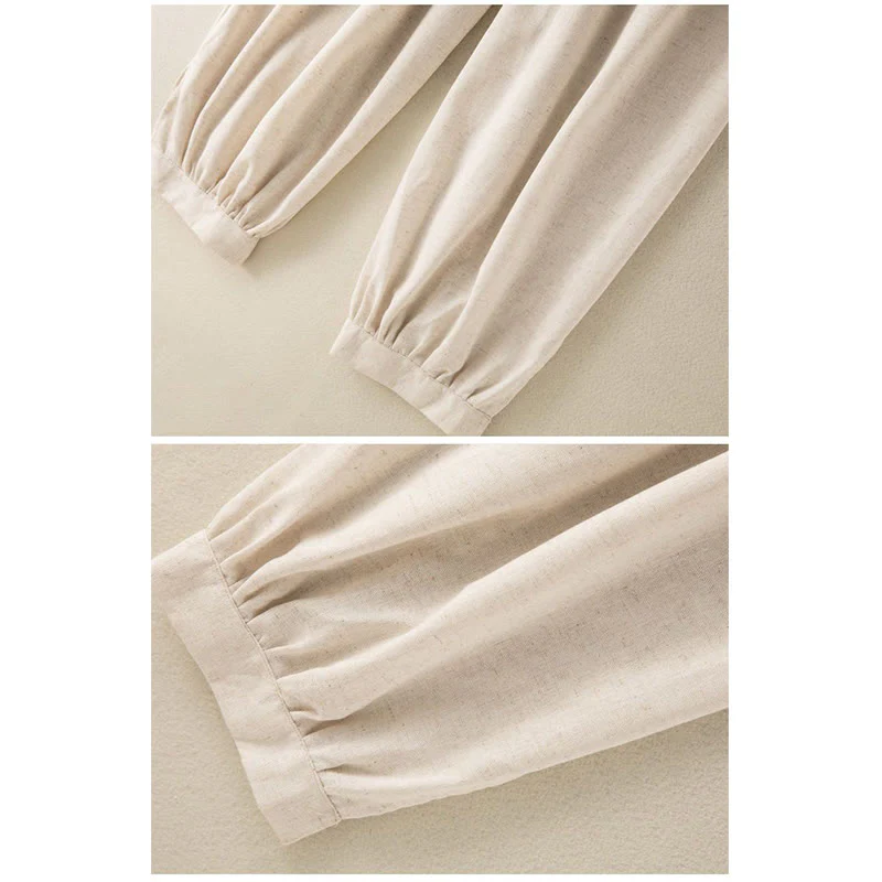 Pantaloni harem da donna in cotone con coulisse e tasche Buddha Stones - Image 7
