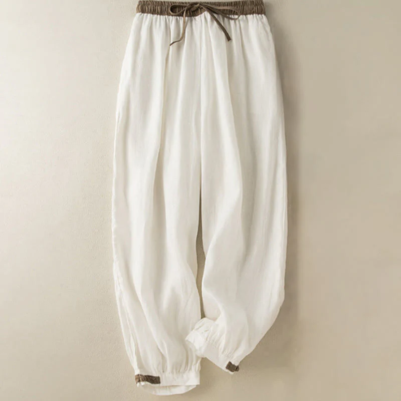 Pantaloni harem da donna in cotone con coulisse e tasche Buddha Stones - Image 8