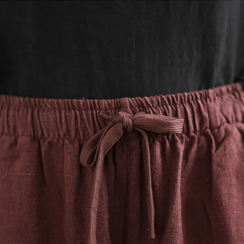 Pantaloni harem da donna in cotone con coulisse e tasche, modello Buddha Stones Commute, stile retrò, tinta unita - Image 12