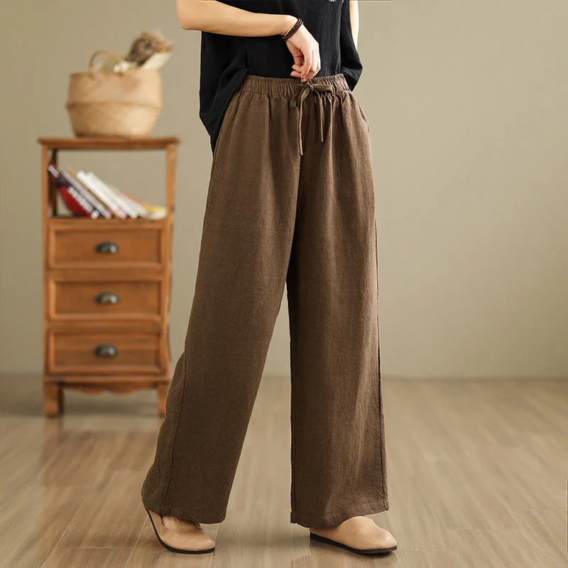 Pantaloni harem da donna in cotone con coulisse e tasche, modello Buddha Stones Commute, stile retrò, tinta unita - Image 15