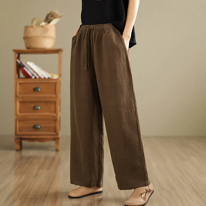 Pantaloni harem da donna in cotone con coulisse e tasche, modello Buddha Stones Commute, stile retrò, tinta unita - Image 16