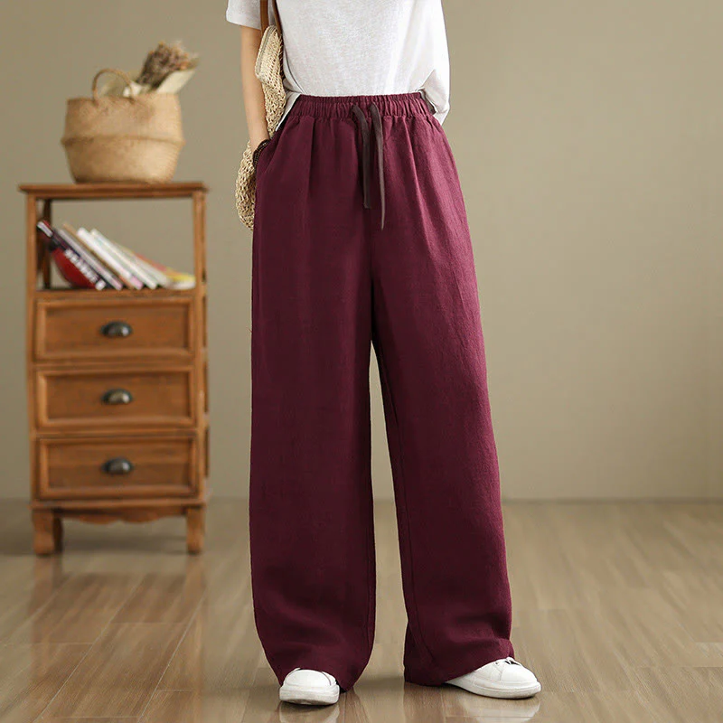 Pantaloni harem da donna in cotone con coulisse e tasche, modello Buddha Stones Commute, stile retrò, tinta unita - Image 19