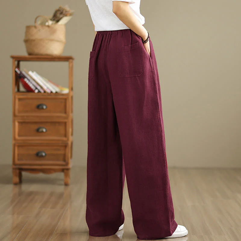 Pantaloni harem da donna in cotone con coulisse e tasche, modello Buddha Stones Commute, stile retrò, tinta unita - Image 21