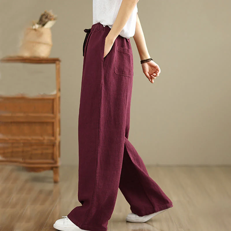 Pantaloni harem da donna in cotone con coulisse e tasche, modello Buddha Stones Commute, stile retrò, tinta unita - Image 22