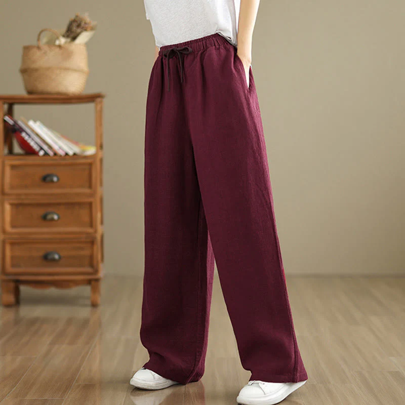 Pantaloni harem da donna in cotone con coulisse e tasche, modello Buddha Stones Commute, stile retrò, tinta unita - Image 23