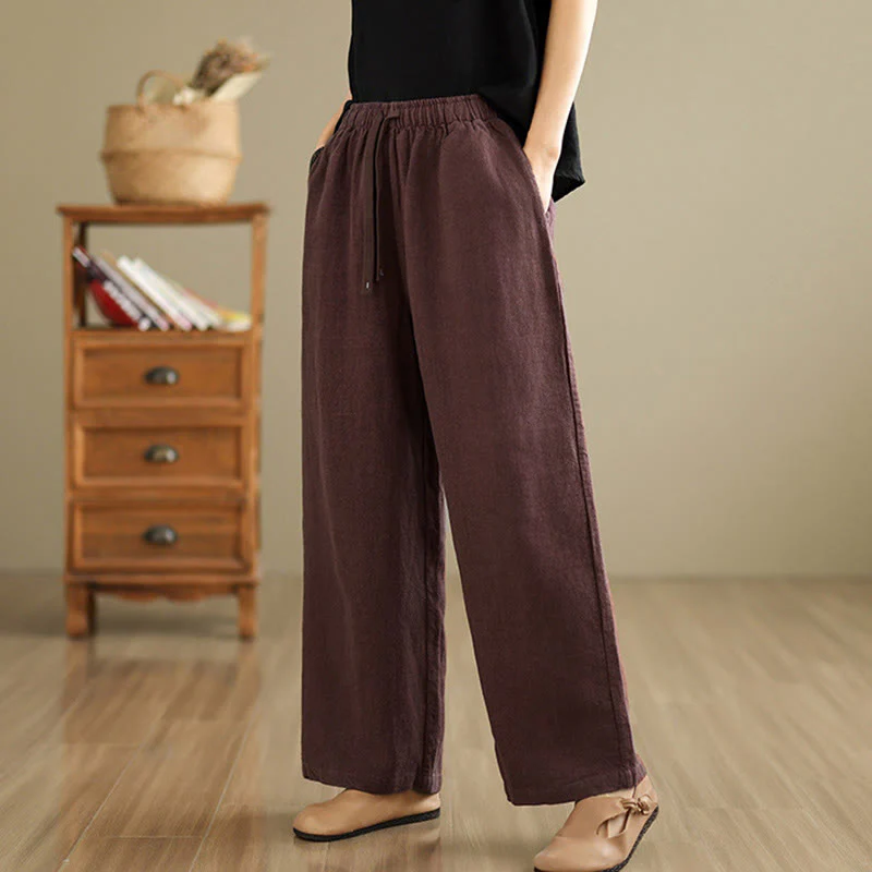 Pantaloni harem da donna in cotone con coulisse e tasche, modello Buddha Stones Commute, stile retrò, tinta unita - Image 8